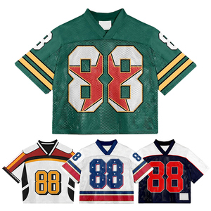 Ropa de calle transpirable de alta calidad, camiseta de <span class=keywords><strong>rugby</strong></span> americana a la moda para hombres, camiseta de fútbol americano de malla de entrenamiento con logotipo personalizado - Product Image 2