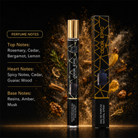 Vente en gros de parfums miniatures de luxe 35 ml, spray oriental pour hommes, avec des notes de romarin arabe, de cèdre, de guaiac et d'ambre