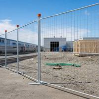 Panneau de clôture temporaire en treillis soudé galvanisé 6x10 pieds avec base lestée sans perçage, barrière de sécurité pour chantier