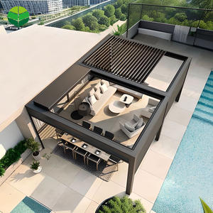 Pergola Aluminium Outdoor Wasserdichtes Lamellen dach Bio klimatische Pergola Motorisierte Metall Pavillon Garten Pergola - Product Image 2