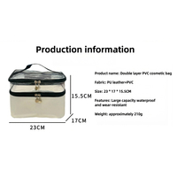 Trousse de Maquillage Double Couche Blanche Transparente, Étui de Rangement Cosmétique de Voyage, Organisateur de Toilette Clair, Pochette Esthétique Étanche