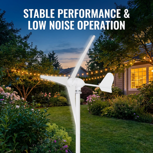 Generatore Eolico ad Asse Orizzontale Integrato da 1kW con Regolatore di Carica MPPT, <span class=keywords><strong>3</strong></span> Pale ad Alta Efficienza, Direzione del Vento Automatica - Product Image 2