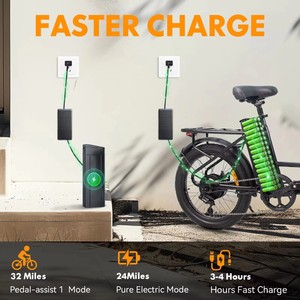Vélo électrique urbain WindChaser 48V 500W, pneus larges de 20 pouces, cadre <span class=keywords><strong>en</strong></span> acier carbone, batterie 10Ah, 7 vitesses, scooters électriques à faible vitesse - Product Image 4