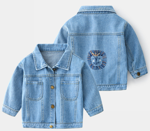Vestes en <span class=keywords><strong>jean</strong></span> pour enfants, garçons et filles, manteau décontracté à manches longues, vêtements d'extérieur d'automne - Product Image 1