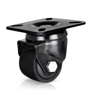 1 Tonne Schwerlast-Stahl-Schwenkrolle 1800lbs 2-3 Zoll PU-Nylon Doppelte Verriegelung Feste Oberplatte Dicke 3mm - Product Image 3
