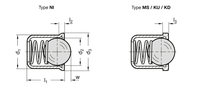 Haute qualité 304 matériel ressort piston goupille plongeurs à billes acier inoxydable ressort cylindre piston
