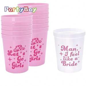 Vaso de Plástico Rosa para Despedida de Soltera, Let's Go Girls, para Fiestas de Boda y Damas de Honor, Promocional - Product Image 5