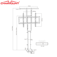 CHARMOUNT Support TV LCD électrique caché dans l'armoire Ascenseur TV motorisé avec télécommande réglable en hauteur
