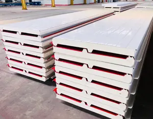 Insulated Metal Siding Prefab Polyurethane PUF Foam Core Wall Sandwich Covering Panels Sandwich Sheet For Sale