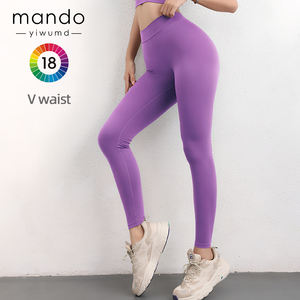 Leggings Sexys de Cintura Alta en Forma de V, 80% Nailon, 20% Elastano, de Alta Calidad, Pantalones de Yoga y Pilates para Mujer - Product Image 3