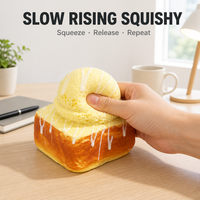 Jouet Squishy Gâteau Glacé au Miel à Remontée Lente, Base de Gâteau Glacé, Cuillère à Glace, Anti-Stress, Cadeau de Bureau