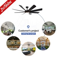 Ventilateur de plafond 1stshine 60 pouces avec pales en ABS, grand débit d'air, application mobile, écologique, 6 vitesses, haute efficacité, avec lumière