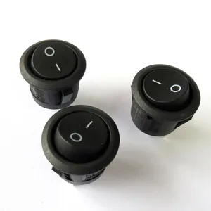 23mm Diameter Big Round Boat Rocker Switches Round Black White Red 2 Pin ON-OFF Rocker Switch 10A/125V 6A/250V