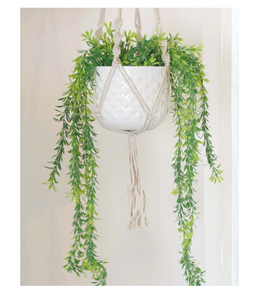 Elegante planta de felicidad de hoja en cascada artificial con hojas exuberantes realistas guirnalda colgante de imitación para decoración de pared interior de balcón - Product Image 2