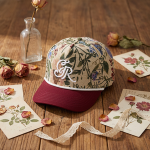 Cappello da Baseball Regolabile con Ricamo Floreale a 5 Pannelli, Berretto Jacquard con Cordino, Qualità all'Ingrosso - Product Image 4