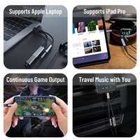 PD 60W 2-In-1 USB-C Splitter Adapter Pengisian Cepat Output Audio USB C Headphone Jack Kabel Adaptor Audio untuk Perangkat Tipe C