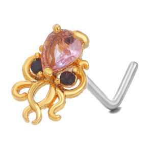 Lindo Simple <span class=keywords><strong>Piercing</strong></span> Moda Joyería Fábrica Venta al por mayor Animal Nueva Nariz Stud Personalidad Pulpo Nariz Studs Para Mujeres - Product Image 6
