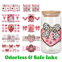 En mi era de San Valentín, Swiftie Heart UV DTF, envoltura para taza de 16 oz, taza de vidrio, tinta inodora y segura, calcomanía ecológica
