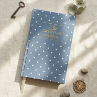 Carnet de gratitude LABON à pois, couverture rigide en tissu, A5, guidé, pour la réflexion personnelle, la motivation, journal quotidien non daté, pour la pleine conscience