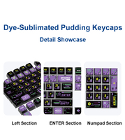 Low Profile SAX Purple Pudding Keycaps Set 125 Keys Profile Custom Keycaps PBT Five Side Sublimation