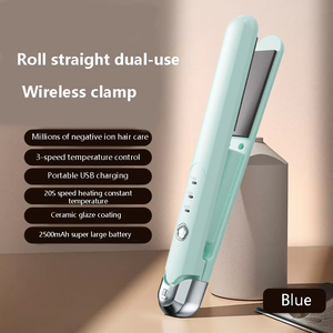 Lisseur et boucleur de cheveux sans fil portable 2 en 1 pour la maison avec panneau flottant 3D rechargeable et sans fil - Product Image 6