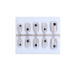 Venta al por mayor personalizado hecho a mano prensa en las <span class=keywords><strong>uñas</strong></span> punta artificial <span class=keywords><strong>uñas</strong></span> <span class=keywords><strong>postizas</strong></span> arte estilo chino estrella ojo de gato - Product Image 4