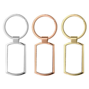 Llavero metálico rectangular sublimable para empresas, 3 colores, imprimible por una cara, llavero de aleación de zinc - Product Image 3