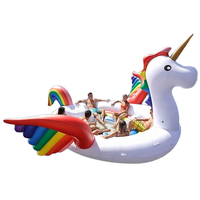 TC582 Mega Kids Adult Pool Ride Inflatable PVC 1-Person Flamingo Unicorn Tube Rings Swimming Toys Commercial Resort Floats