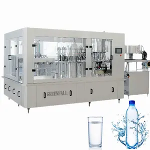 Sistema de llenado automático de botellas de agua Mineral, línea de producción de agua pura de china