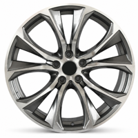 Jantes en alliage sur mesure, fabrication directe usine, cinq branches, bicolores, finition usinée gris anthracite, 18-22 pouces, forgées, ajustement universel, faible MOQ