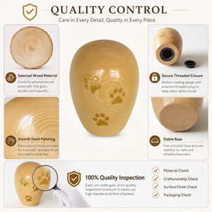 Memory Egg Holz-Urne für Tierasche, Gedenk-Andenken-Urne für Hunde und Katzen, Dekorative Urne für Zuhause - Product Image 4