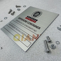Plaque signalétique personnalisée en aluminium brossé, étiquette métallique pour conteneur maritime avec logo Bureau Veritas pour certification marine
