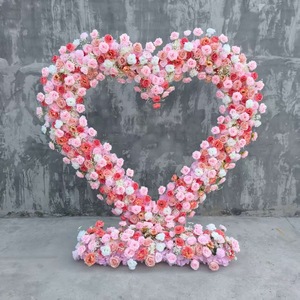 Arche de mariage en forme de cœur en <span class=keywords><strong>fer</strong></span> <span class=keywords><strong>forgé</strong></span>, support <span class=keywords><strong>d</strong></span>écoratif pour fleurs, cadre incurvé extérieur, accessoire de <span class=keywords><strong>d</strong></span>écoration de mariage - Product Image 2