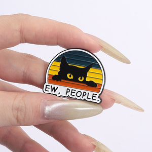 Pew Madafakas Esmalte Pin Ew People Humor Ridicule Cat Lesbians Eat What Broches Solapa Insignia Joyería Regalos para Amiga - Product Image 4