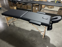 Table de massage pliable portable en bois de frêne renforcé - Table de massage pliable Black Beauty pour usage domestique