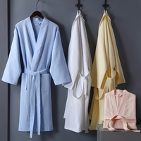 Ventes directes d'usine Salon de beauté hôtel coton peignoir mince été gaufre Robe Couple peignoir pyjamas en gros