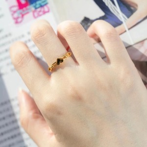 Bague chaîne en argent pur S925, design minimaliste et original, cœur creux, petite, fraîche, polyvalente, haut de gamme, ouverture facile - Product Image 2
