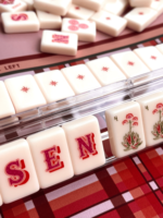 Jeu de Mahjong de Luxe Wild Mare Desert Rose, 160 Tuiles, Collection Designer Faite à la Main en Acrylique pour Jeux d'Échecs de Vacances