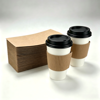 Manchon de tasse jetable en papier kraft à paroi simple, isolant thermiquement, pour boissons et café chaud