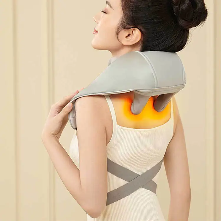 Masajeador corporal eléctrico para coche en casa, masaje de relajación en forma de U, cuello, espalda, hombro, Shiatsu, masajeador infrarrojo 3D
