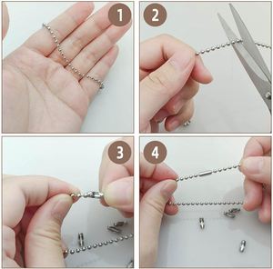 Ewang สร้อยคอสแตนเลส3.2มม. สำหรับงานฝีมือแบบทำมือโซ่ลูกปัดแบบม้วน - Product Image 4
