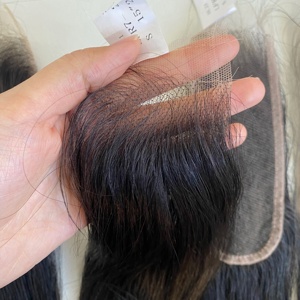 Prêt à expédier meilleure qualité naturel noir couleur vierge Remy cheveux 2x6 HD suisse dentelle fermeture 100% cheveux humains en Stock - Product Image 4