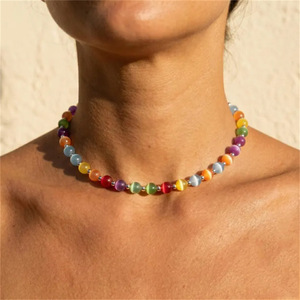 Nouveauté : Ensemble de bijoux personnalisés, collier et bracelet à perles changeant de couleur en fonction de la lumière, ensemble de bijoux tendance Dopamine - Product Image 2