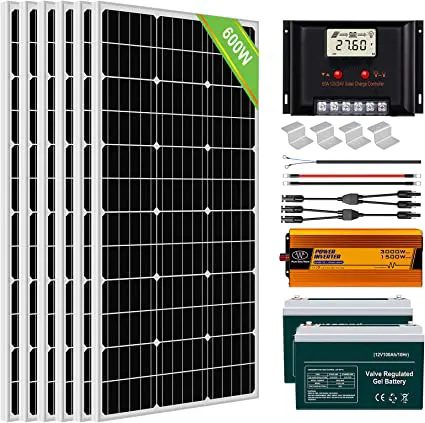 2023 Venda quente private label 2.4KWh 600W 24V painel solar kit completo painel solar casa sistema de energia solar