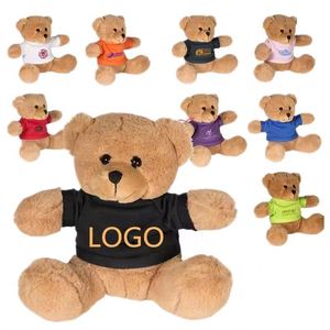 ตุ๊กตาหมีการ์ตูนนุ่มพิเศษ ดีไซน์เสื้อยืดสีน้ำตาล บรรจุใยฝ้าย PP ช่วยคลายเครียด - Product Image 1