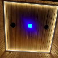 Kabin Sauna Kering Mewah Modern dengan Panel Kontrol Komputer, Pemanas Listrik, Kayu Hemlock Solid, Kaca Tempered 8mm