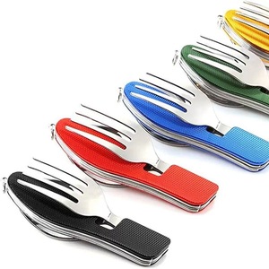 Pieghevole coltello portatile in acciaio inox da campeggio utensili da viaggio Backpacking posate Multi-strumento per escursioni all'aperto - Product Image 5