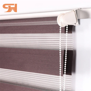 Lỗ miễn phí hướng dẫn sử dụng kéo hạt Rèm Venetian rèm cuốn hình học ngày đêm rèm cửa hoàn thành bán buôn polyester được xây dựng trong - Product Image 5