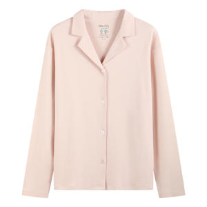 Pyjamas en coton à col à manches longues personnalisés Pyjamas en coton PJ Ensembles pour femmes Vêtements de nuit pour femmes - Product Image 2