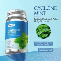Comprimés de dentifrice solides probiotiques Yashida sans fluorure chimique, 30 unités, désodorisant buccal, nettoyant, parfum pêche menthe